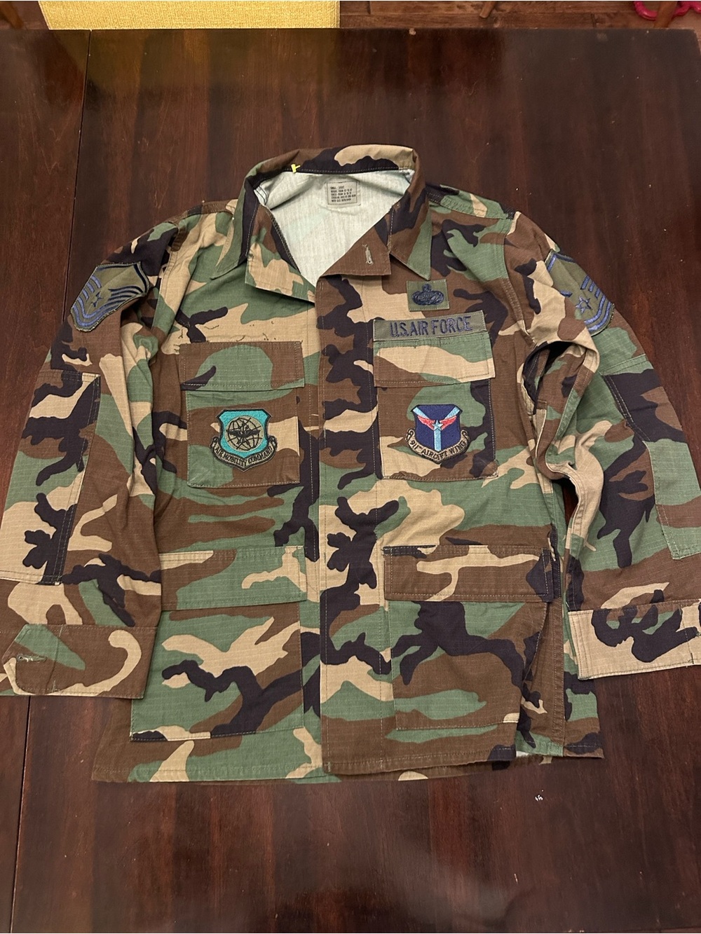 Vintage 1980’s and 1990’s U.S. Air Force Woodland Camo Military Field Jacket